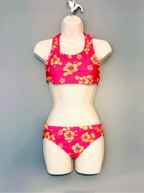 wonder nation Pink & Yellow Floral Two-Piece Swim Bikini